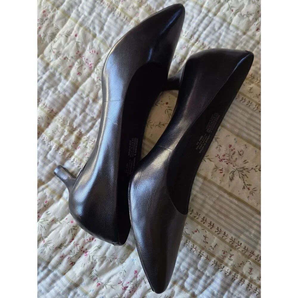 ROCKPORT Black Pointed Leather Pumps, 2 Inch Heel WEDDING READY - Picture 4 of 9
